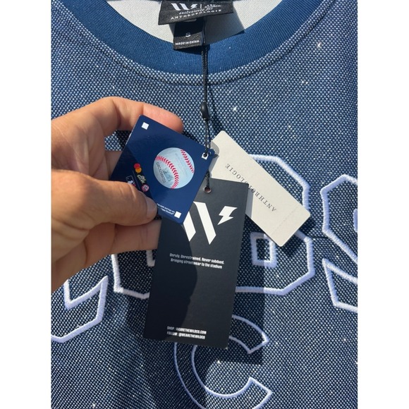 NWT The Wild Collective x Anthropologie Chicago Cubs Short Sleeve Jersey Tee, S - Picture 3 of 9